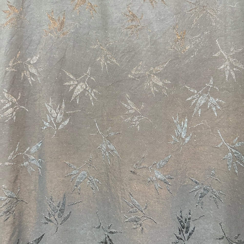 Black Bamboo Leaf Patterned Rayon Maxi Dress - image 6